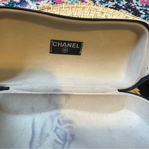 Chanel Gold Frame Logo Wrap Aviator Sunglasses With Case Y2K - Picture 11 of 11